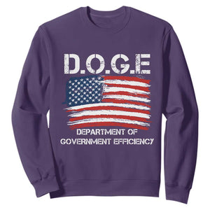 Trump Elon 2024 Sweatshirt D.O.G.E Department Of Government Efficiency DOGE TS02 Purple Print Your Wear