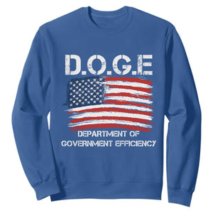 Trump Elon 2024 Sweatshirt D.O.G.E Department Of Government Efficiency DOGE TS02 Royal Blue Print Your Wear
