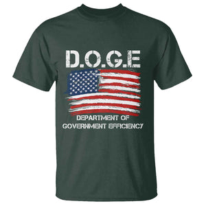 Trump Elon 2024 T Shirt D.O.G.E Department Of Government Efficiency DOGE TS02 Dark Forest Green Print Your Wear