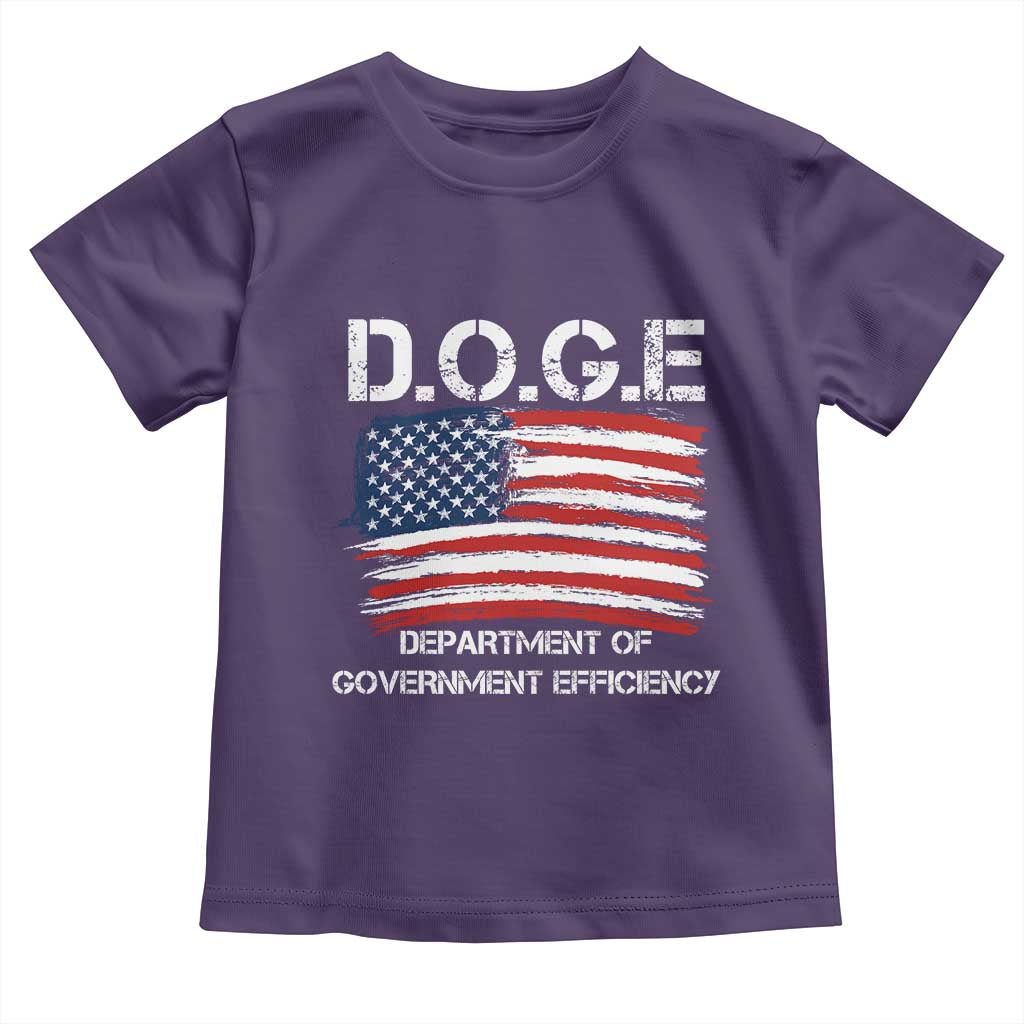 Trump Elon 2024 Toddler T Shirt D.O.G.E Department Of Government Efficiency DOGE TS02 Purple Print Your Wear