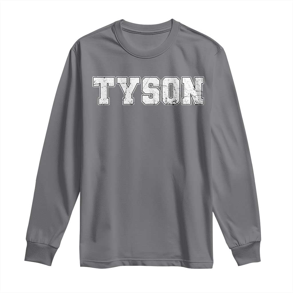 Team Tyson Long Sleeve Shirt Family Personalized Name Retro Vintage Minimalism TS02 Charcoal Print Your Wear