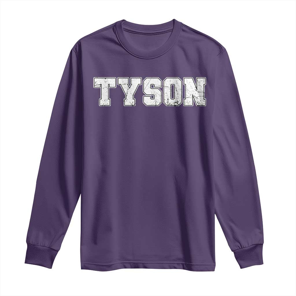 Team Tyson Long Sleeve Shirt Family Personalized Name Retro Vintage Minimalism TS02 Purple Print Your Wear