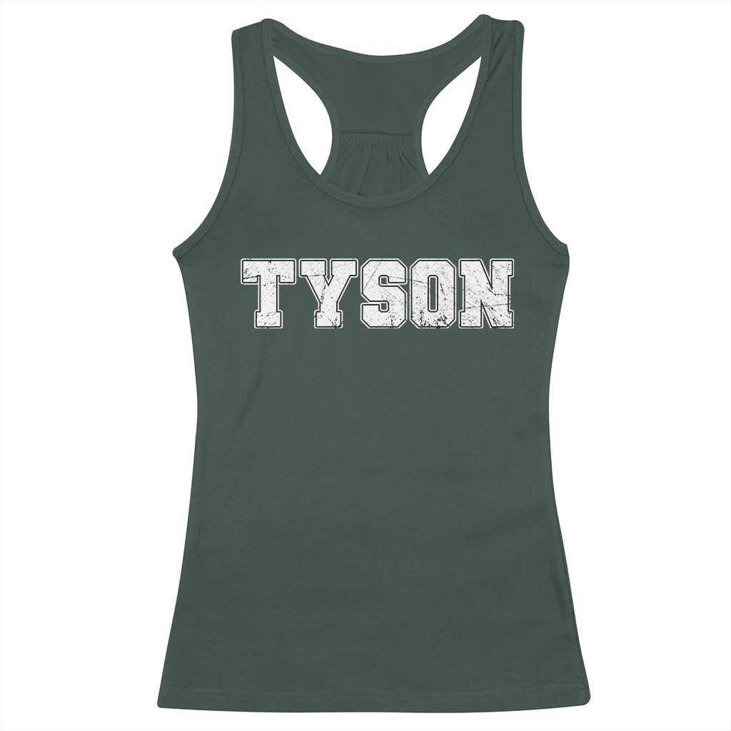 Team Tyson Racerback Tank Top Family Personalized Name Retro Vintage Minimalism TS02 Dark Forest Green Print Your Wear