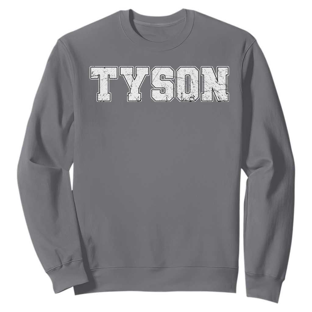 Team Tyson Sweatshirt Family Personalized Name Retro Vintage Minimalism TS02 Charcoal Print Your Wear