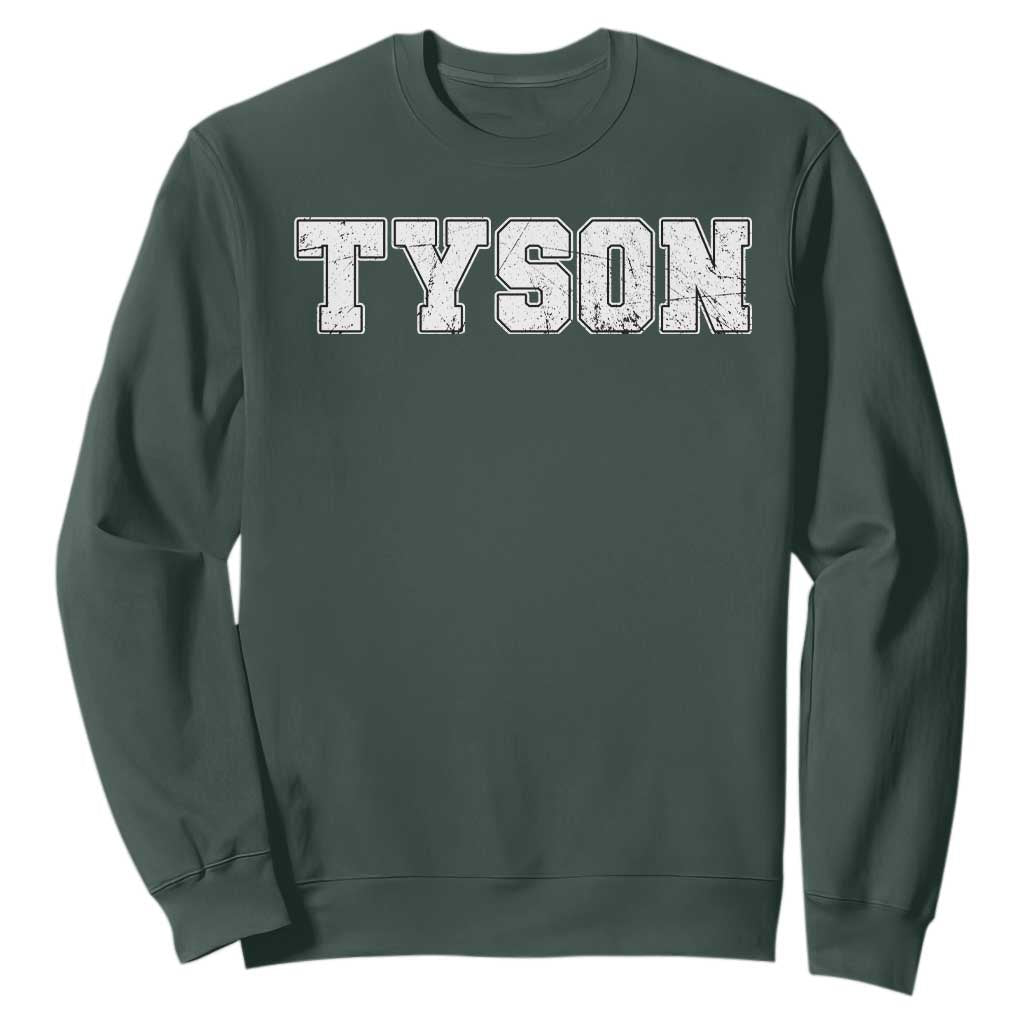 Team Tyson Sweatshirt Family Personalized Name Retro Vintage Minimalism TS02 Dark Forest Green Print Your Wear
