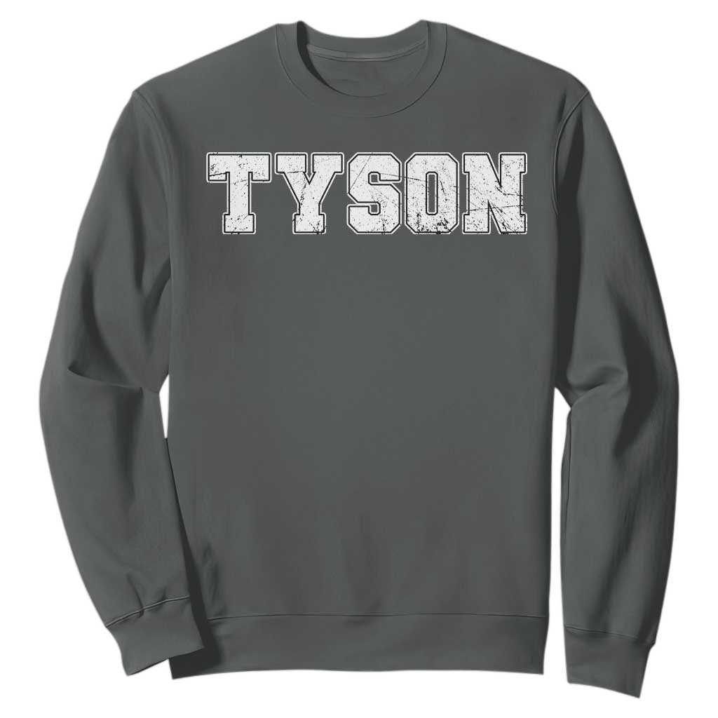 Team Tyson Sweatshirt Family Personalized Name Retro Vintage Minimalism TS02 Dark Heather Print Your Wear
