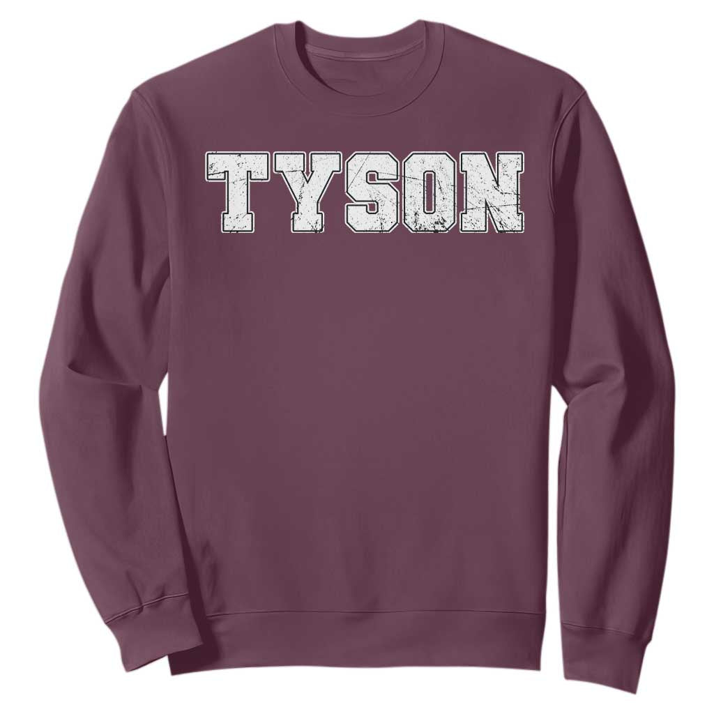 Team Tyson Sweatshirt Family Personalized Name Retro Vintage Minimalism TS02 Maroon Print Your Wear