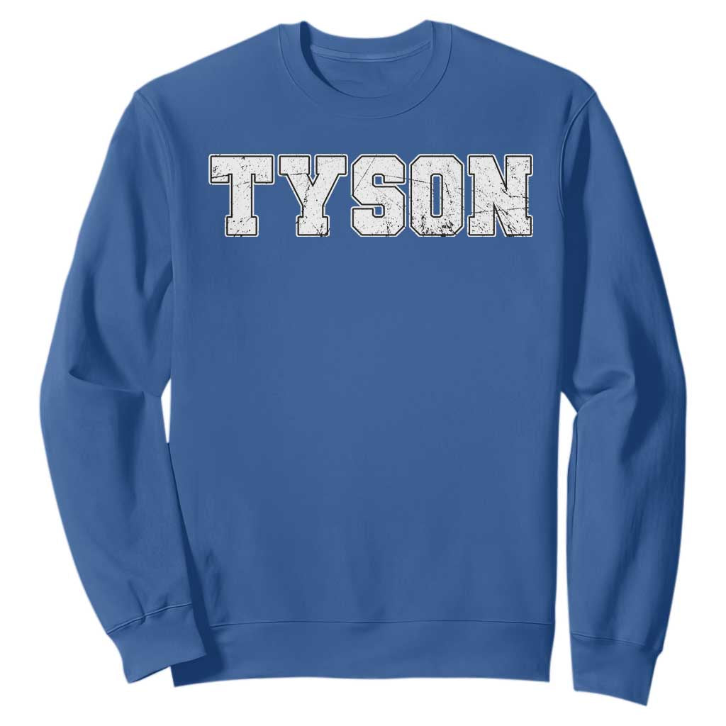 Team Tyson Sweatshirt Family Personalized Name Retro Vintage Minimalism TS02 Royal Blue Print Your Wear