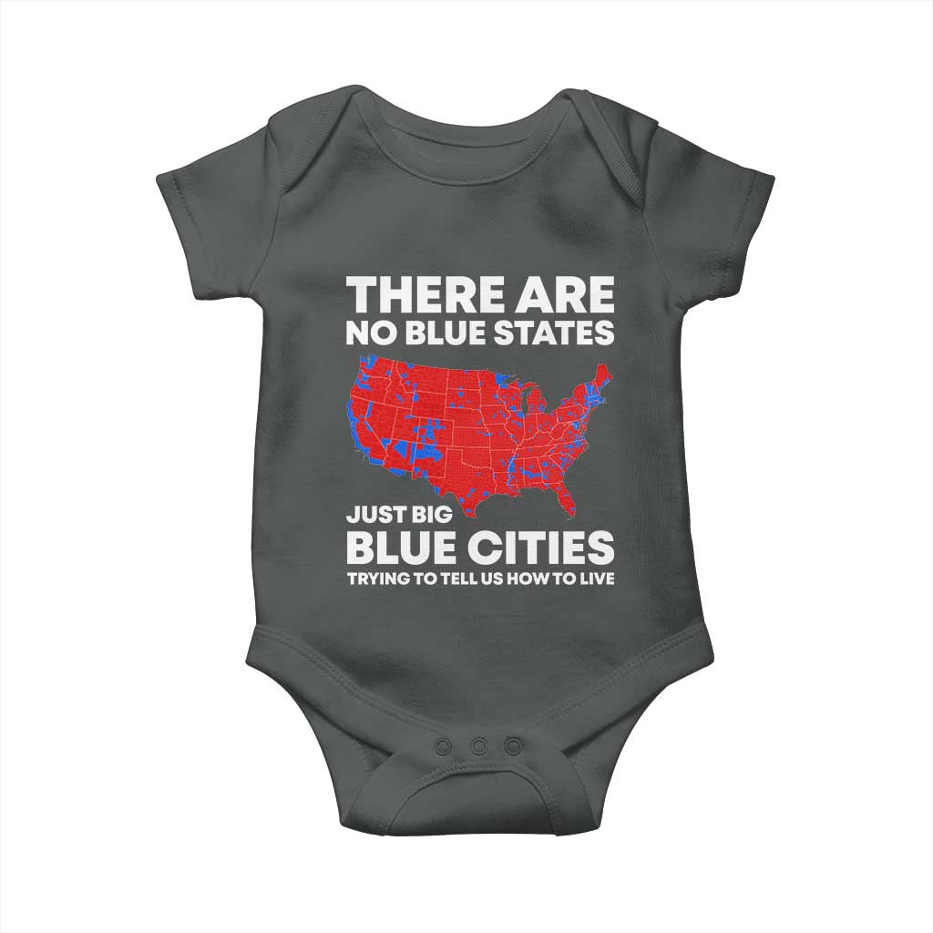 American Republican 2024 Baby Onesie There Are No Blue States Only Big Blue Cities America Map TS02 Dark Heather Print Your Wear