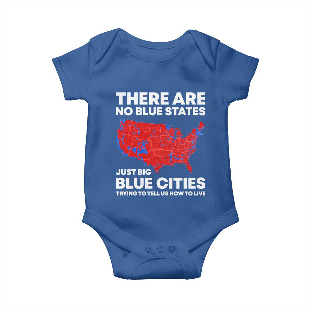 American Republican 2024 Baby Onesie There Are No Blue States Only Big Blue Cities America Map TS02 Royal Blue Print Your Wear