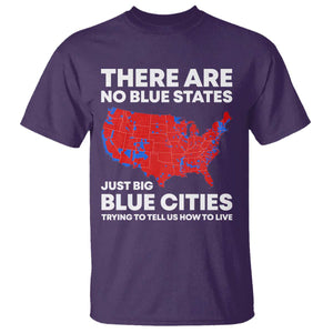 American Republican 2024 T Shirt There Are No Blue States Only Big Blue Cities America Map TS02 Purple Print Your Wear