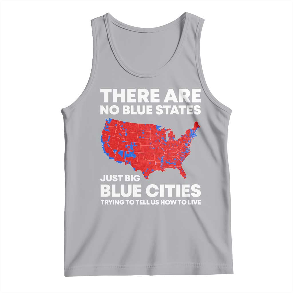American Republican 2024 Tank Top There Are No Blue States Only Big Blue Cities America Map TS02 Athletic Heather Print Your Wear