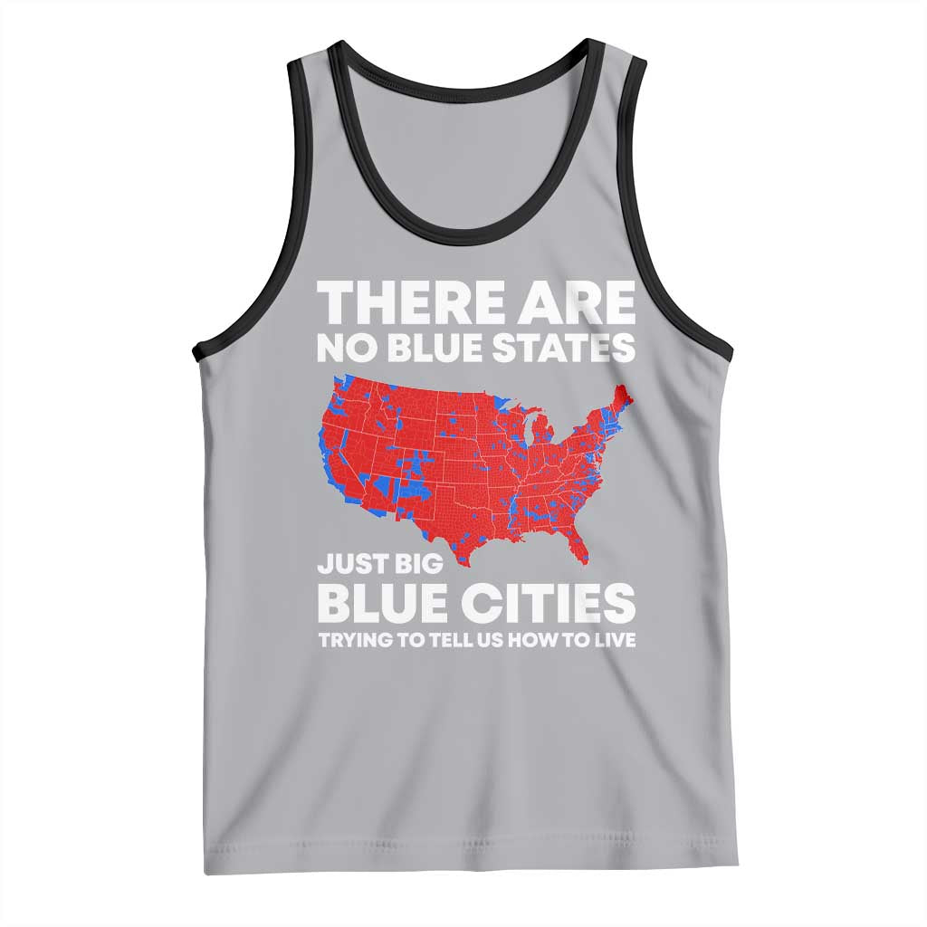 American Republican 2024 Tank Top There Are No Blue States Only Big Blue Cities America Map TS02 Athletic Heather Black Print Your Wear