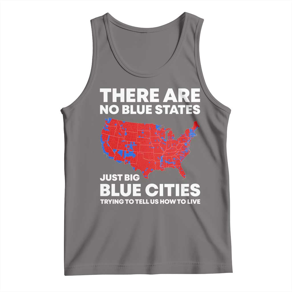 American Republican 2024 Tank Top There Are No Blue States Only Big Blue Cities America Map TS02 Deep Heather Print Your Wear