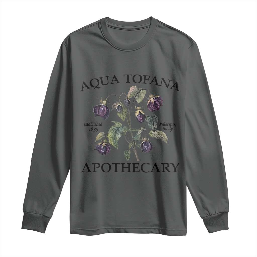 Funny Feminist Long Sleeve Shirt Aqua Tofana Apothecary Vintage Minimalism TS02 Dark Heather Print Your Wear