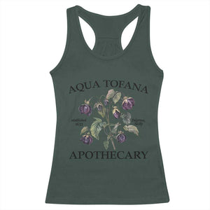 Funny Feminist Racerback Tank Top Aqua Tofana Apothecary Vintage Minimalism TS02 Dark Forest Green Print Your Wear