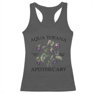 Funny Feminist Racerback Tank Top Aqua Tofana Apothecary Vintage Minimalism TS02 Dark Heather Print Your Wear