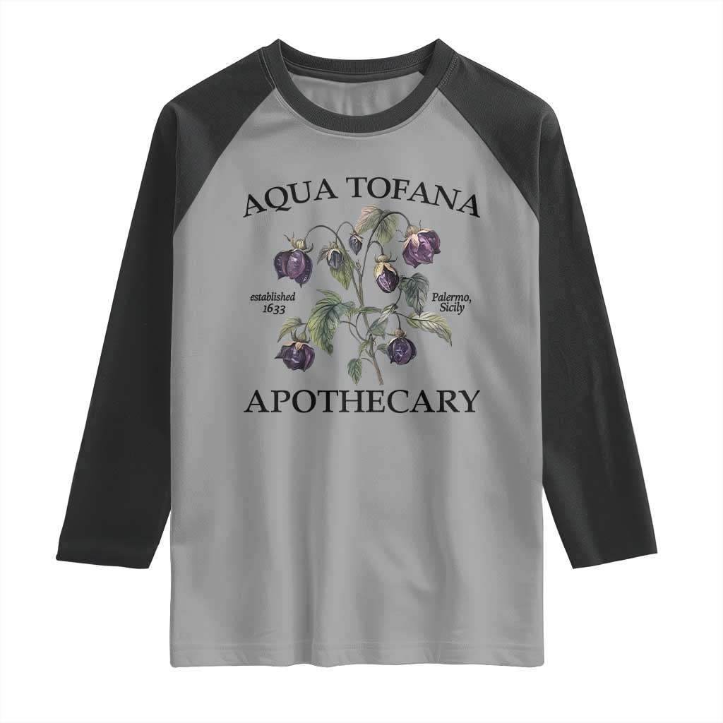 Funny Feminist Raglan Shirt Aqua Tofana Apothecary Vintage Minimalism TS02 Sport Gray Black Print Your Wear
