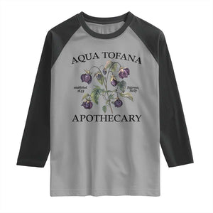 Funny Feminist Raglan Shirt Aqua Tofana Apothecary Vintage Minimalism TS02 Sport Gray Black Print Your Wear