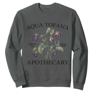 Funny Feminist Sweatshirt Aqua Tofana Apothecary Vintage Minimalism TS02 Dark Heather Print Your Wear