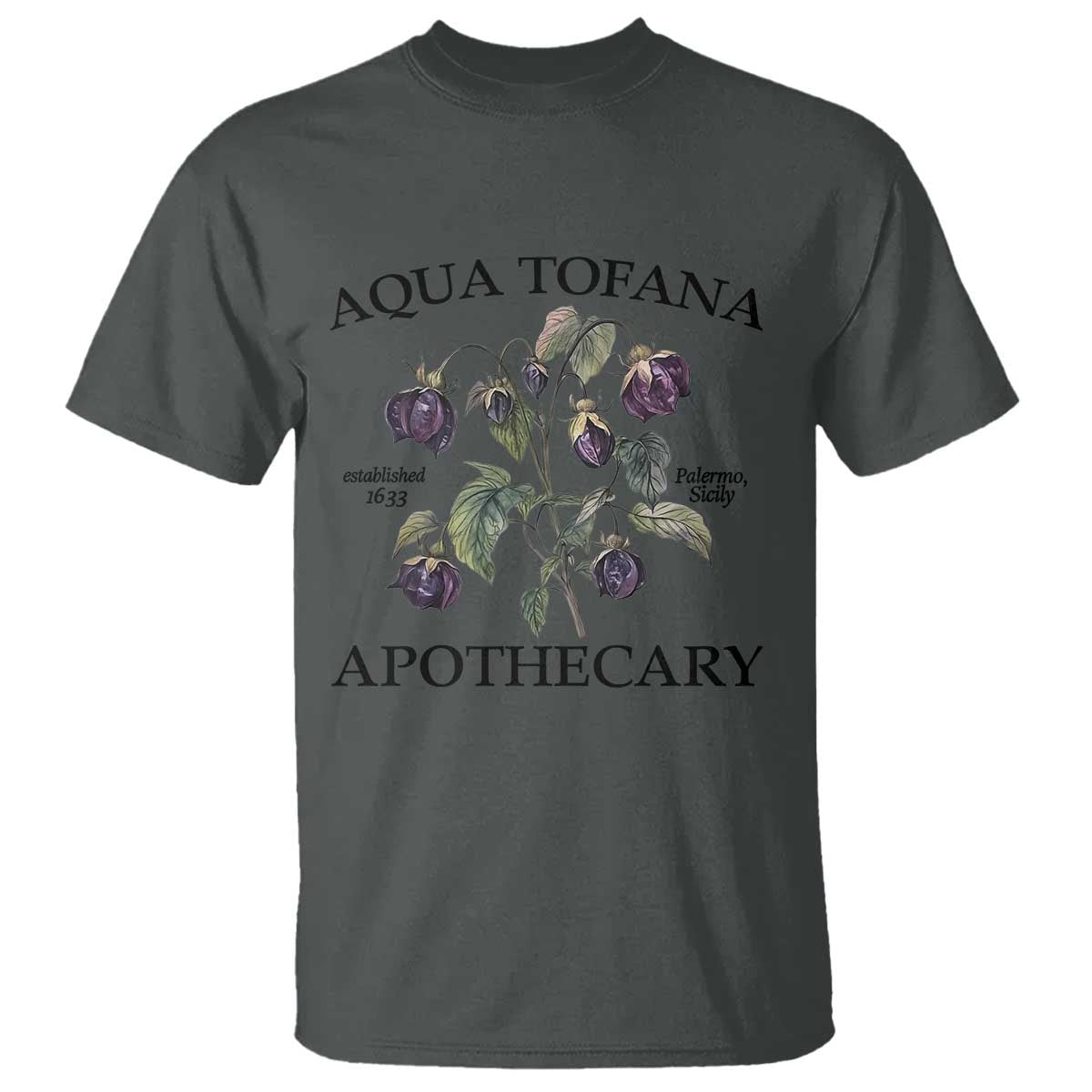 Funny Feminist T Shirt Aqua Tofana Apothecary Vintage Minimalism TS02 Dark Heather Print Your Wear