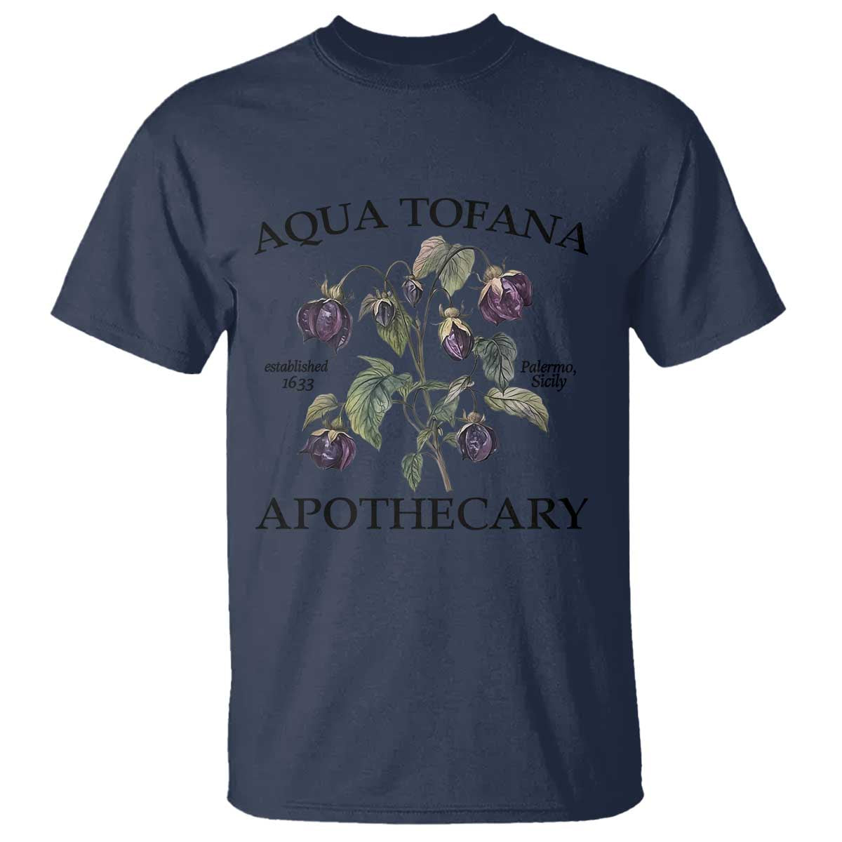 Funny Feminist T Shirt Aqua Tofana Apothecary Vintage Minimalism TS02 Navy Print Your Wear