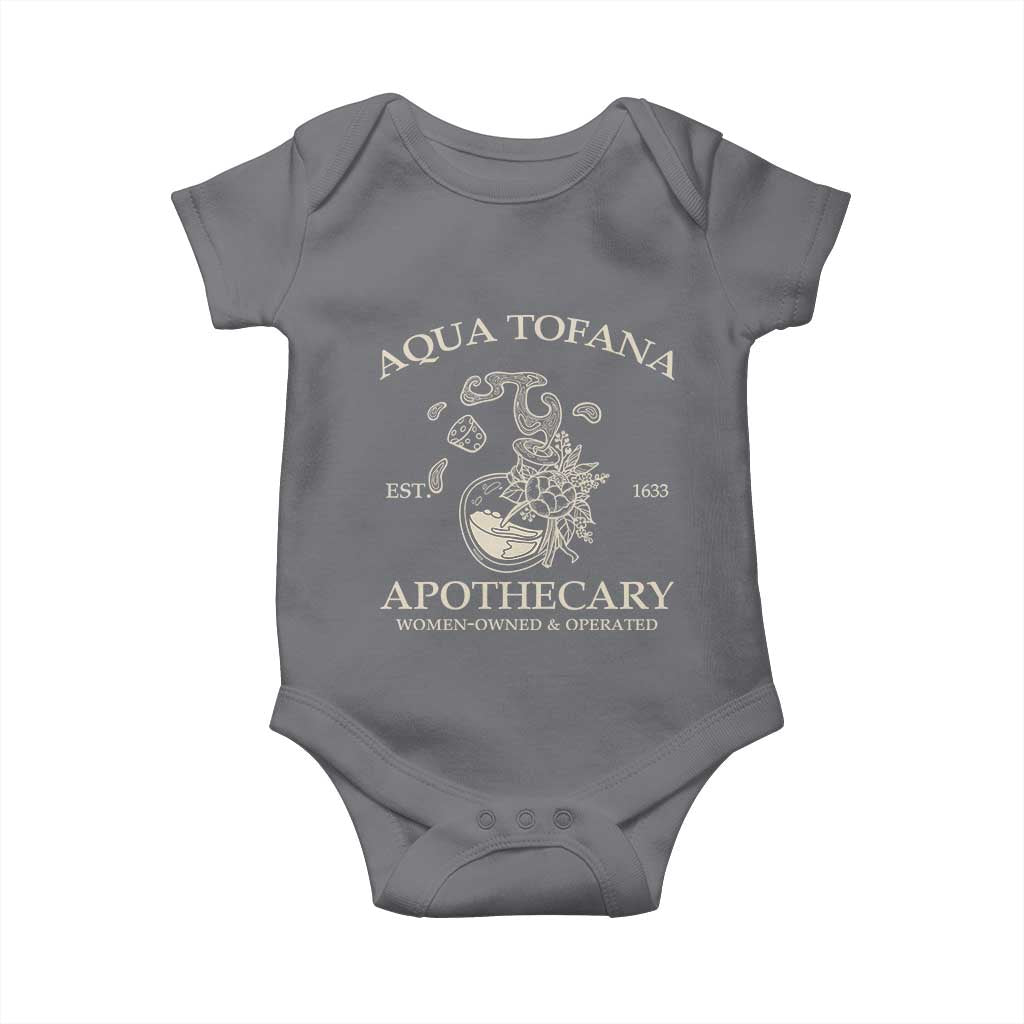 Funny Feminist Baby Onesie Aqua Tofana Apothecary Est 1633 Retro Vintage TS02 Charcoal Print Your Wear