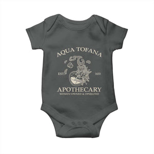Funny Feminist Baby Onesie Aqua Tofana Apothecary Est 1633 Retro Vintage TS02 Dark Heather Print Your Wear