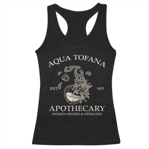 Funny Feminist Racerback Tank Top Aqua Tofana Apothecary Est 1633 Retro Vintage TS02 Black Print Your Wear
