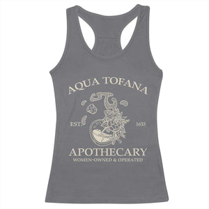 Funny Feminist Racerback Tank Top Aqua Tofana Apothecary Est 1633 Retro Vintage TS02 Charcoal Print Your Wear