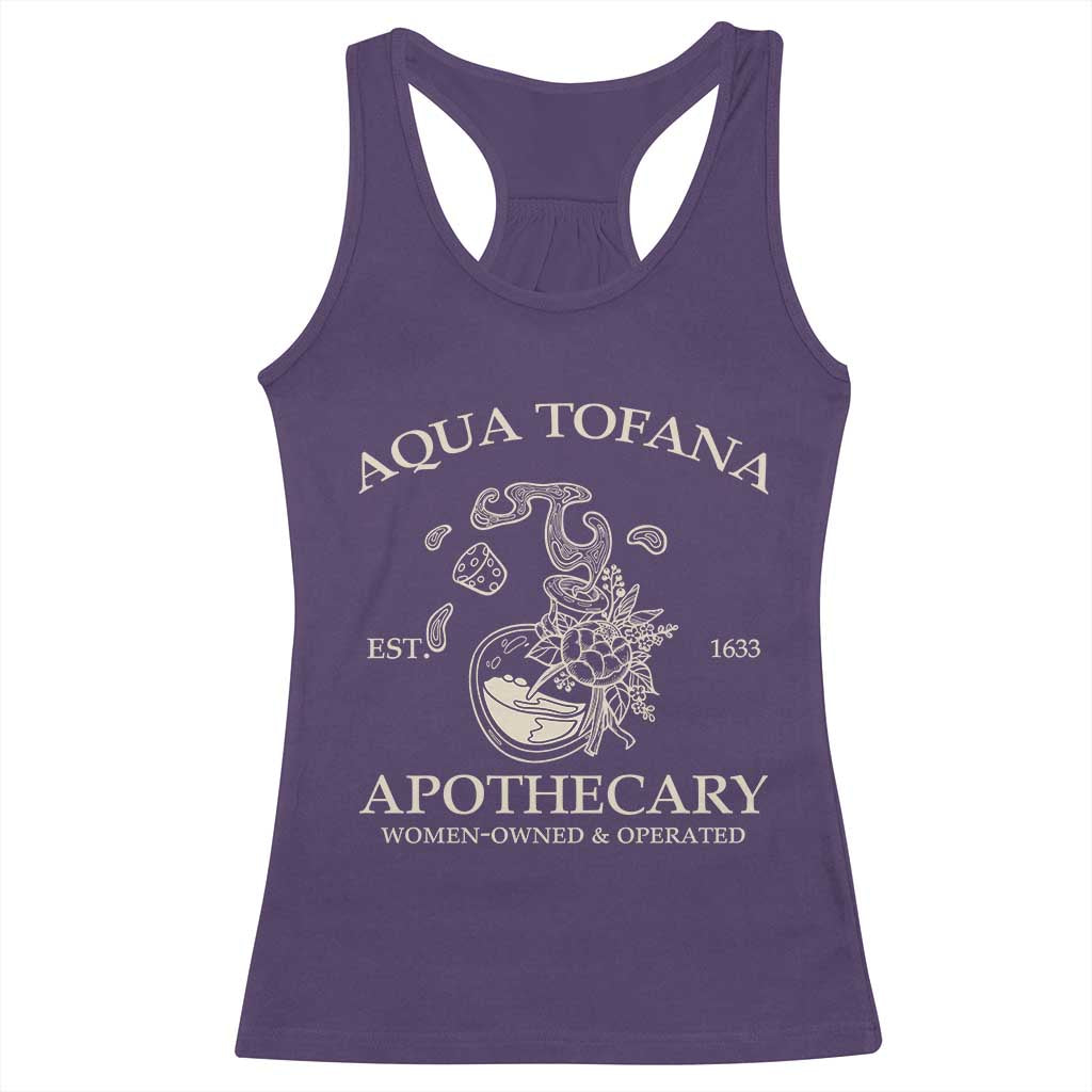 Funny Feminist Racerback Tank Top Aqua Tofana Apothecary Est 1633 Retro Vintage TS02 Purple Print Your Wear
