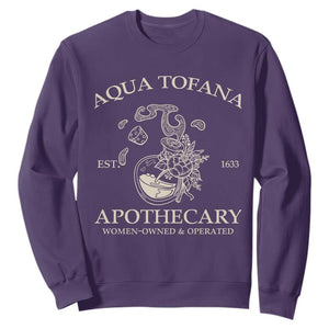 Funny Feminist Sweatshirt Aqua Tofana Apothecary Est 1633 Retro Vintage TS02 Purple Print Your Wear