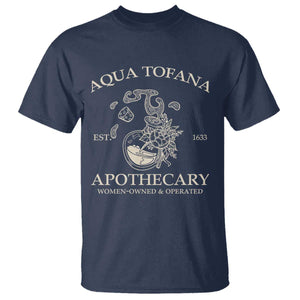 Funny Feminist T Shirt Aqua Tofana Apothecary Est 1633 Retro Vintage TS02 Navy Print Your Wear