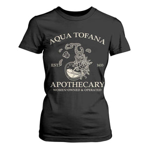 Funny Feminist T Shirt For Women Aqua Tofana Apothecary Est 1633 Retro Vintage TS02 Black Print Your Wear