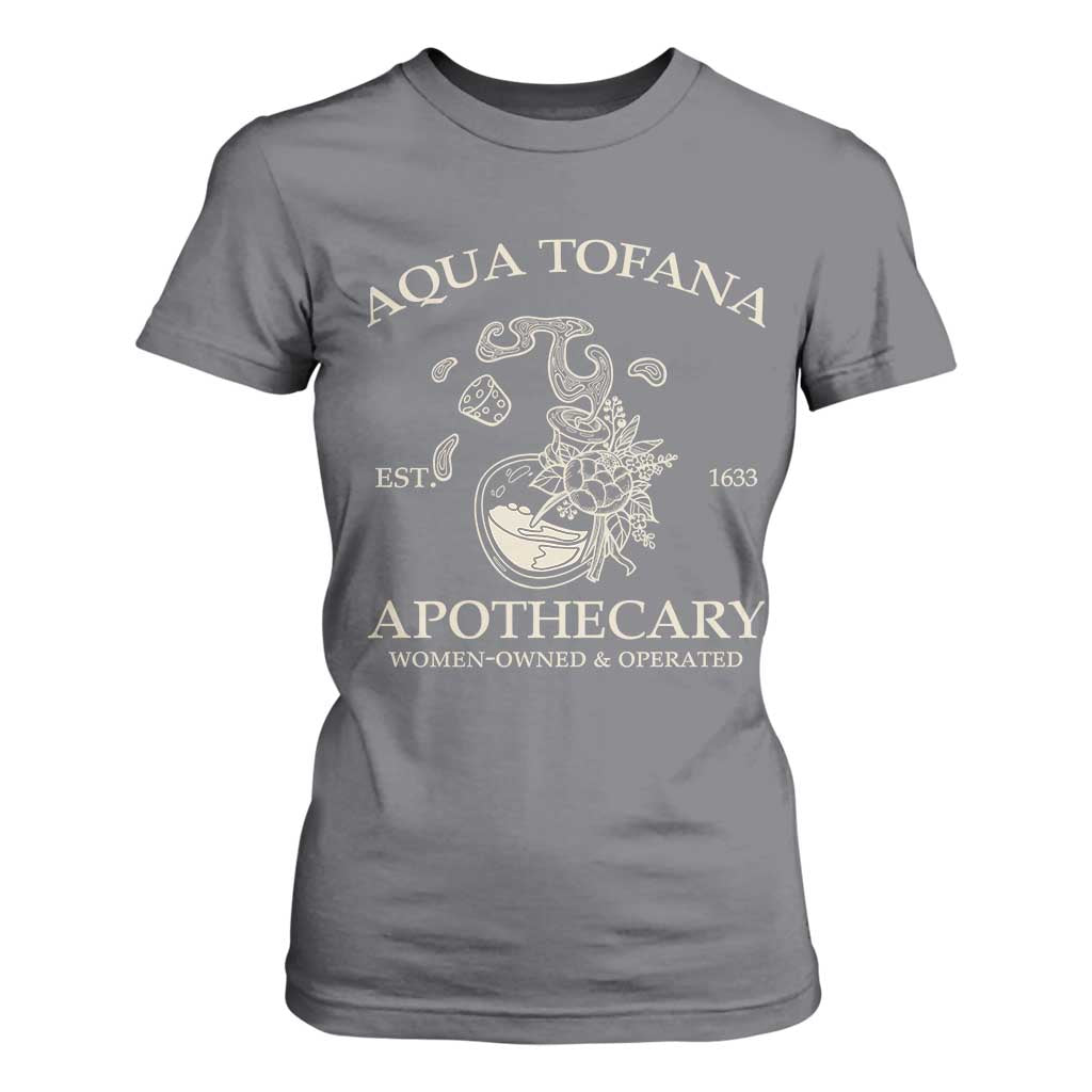 Funny Feminist T Shirt For Women Aqua Tofana Apothecary Est 1633 Retro Vintage TS02 Charcoal Print Your Wear