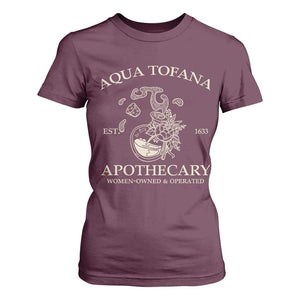 Funny Feminist T Shirt For Women Aqua Tofana Apothecary Est 1633 Retro Vintage TS02 Maroon Print Your Wear