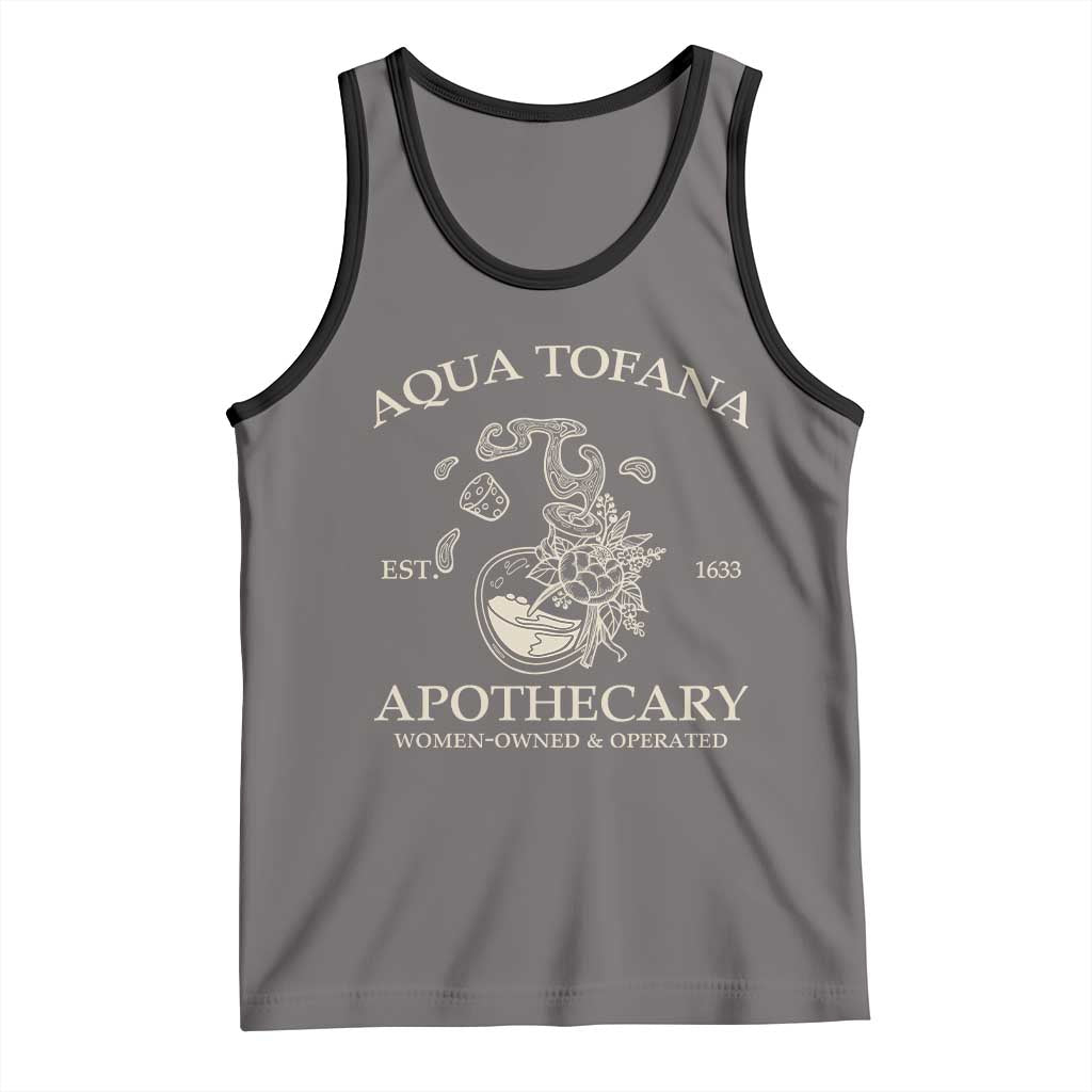 Funny Feminist Tank Top Aqua Tofana Apothecary Est 1633 Retro Vintage TS02 Deep Heather Black Print Your Wear