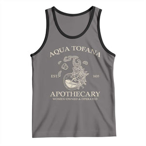 Funny Feminist Tank Top Aqua Tofana Apothecary Est 1633 Retro Vintage TS02 Deep Heather Black Print Your Wear