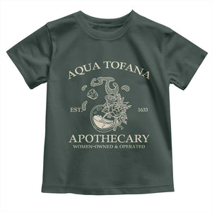 Funny Feminist Toddler T Shirt Aqua Tofana Apothecary Est 1633 Retro Vintage TS02 Dark Forest Green Print Your Wear
