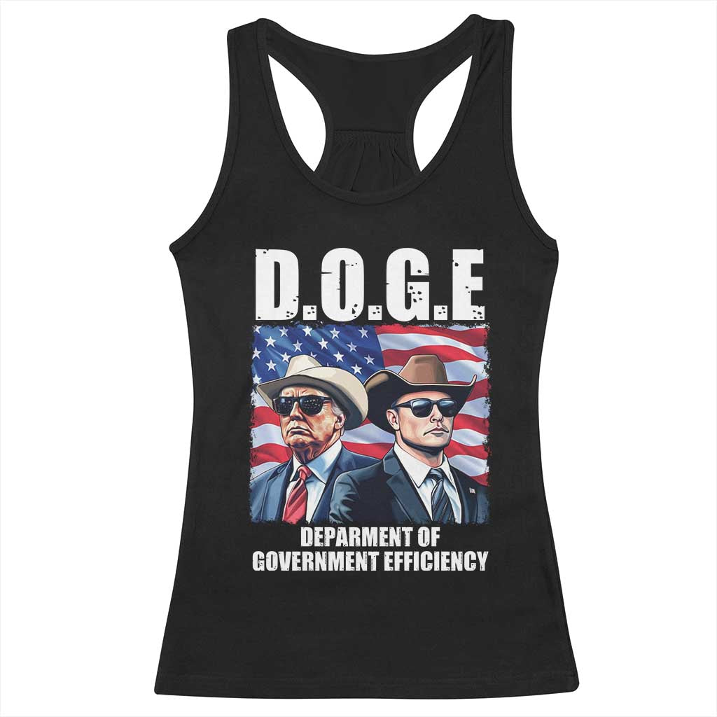 Trump Elon 2024 Racerback Tank Top D.O.G.E Department Of Government Efficiency TS02 Black Print Your Wear