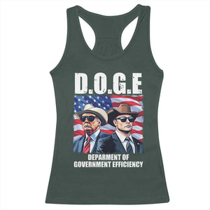 Trump Elon 2024 Racerback Tank Top D.O.G.E Department Of Government Efficiency TS02 Dark Forest Green Print Your Wear