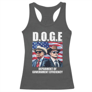 Trump Elon 2024 Racerback Tank Top D.O.G.E Department Of Government Efficiency TS02 Dark Heather Print Your Wear