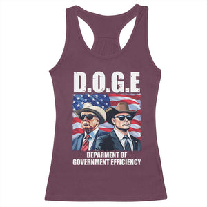Trump Elon 2024 Racerback Tank Top D.O.G.E Department Of Government Efficiency TS02 Maroon Print Your Wear