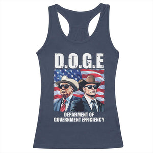 Trump Elon 2024 Racerback Tank Top D.O.G.E Department Of Government Efficiency TS02 Navy Print Your Wear