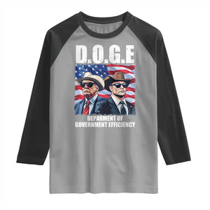 Trump Elon 2024 Raglan Shirt D.O.G.E Department Of Government Efficiency TS02 Sport Gray Black Print Your Wear