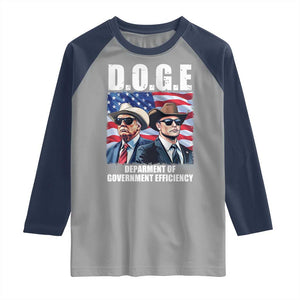 Trump Elon 2024 Raglan Shirt D.O.G.E Department Of Government Efficiency TS02 Sport Gray Navy Print Your Wear
