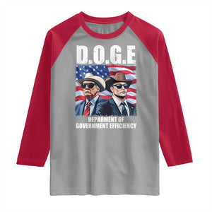 Trump Elon 2024 Raglan Shirt D.O.G.E Department Of Government Efficiency TS02 Sport Gray Red Print Your Wear