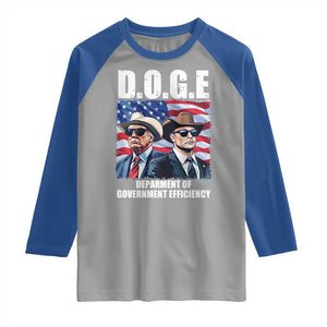 Trump Elon 2024 Raglan Shirt D.O.G.E Department Of Government Efficiency TS02 Sport Gray Royal Print Your Wear
