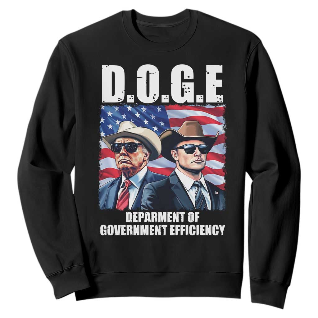 Trump Elon 2024 Sweatshirt D.O.G.E Department Of Government Efficiency TS02 Black Print Your Wear