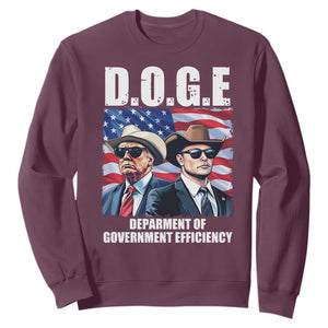 Trump Elon 2024 Sweatshirt D.O.G.E Department Of Government Efficiency TS02 Maroon Print Your Wear